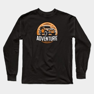 Jeep Wrangler Adventure Pumpkin Orange Long Sleeve T-Shirt